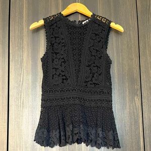 Black Crochet Sleeveless Top